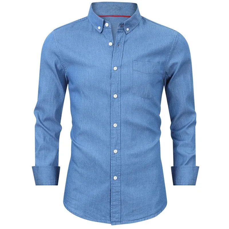 Herren Denimhemd mit modernem Schnitt und praktischer Brusttasche – Arvello