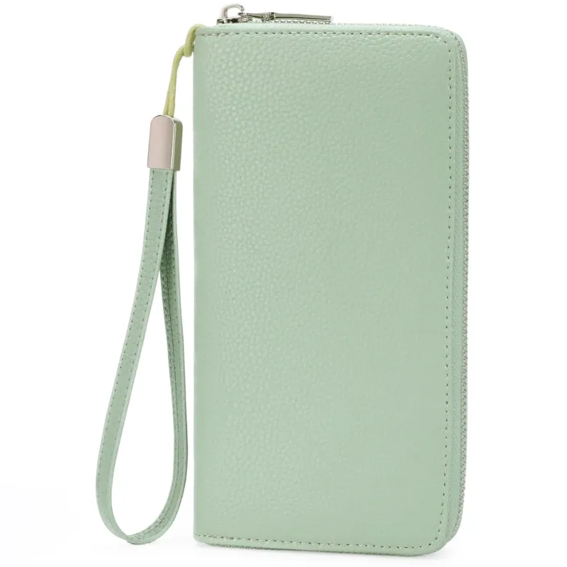 Wallets Large Capacity Long Wallet Gross Cardholder Wallet with RFID Blocking and Detachable Wrist