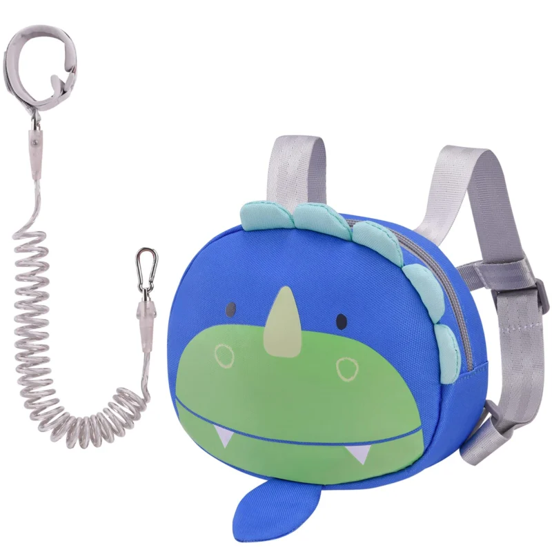 Animal toddler backpack with safety reins, mini bag with safety leash for children, portable backpack