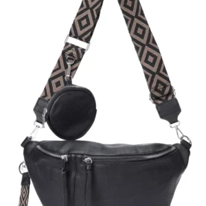 Crossbody Bag, 3 in 1 Shoulder Bag, Fanny Pack with Zipper and Adjustable wide Strap