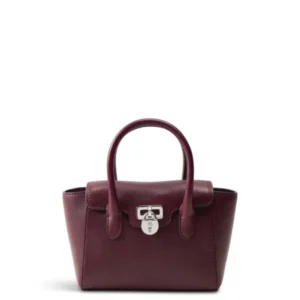 Tanner Small Structured Leather Satchel Dark Garnet