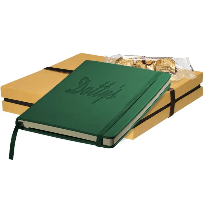 Leeman Hunter Green Tuscany Journal and Ferrero Rocher Chocolates Gift Set