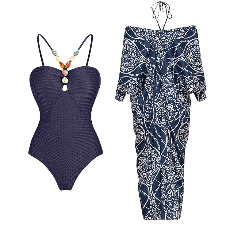 Damen Bikin Ensemble mit dekorativem Ausschnitt und elegantem Überwurf – Maréssa