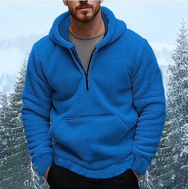 Herren Fleece-Pullover mit praktischer Kängurutasche – Cavarno