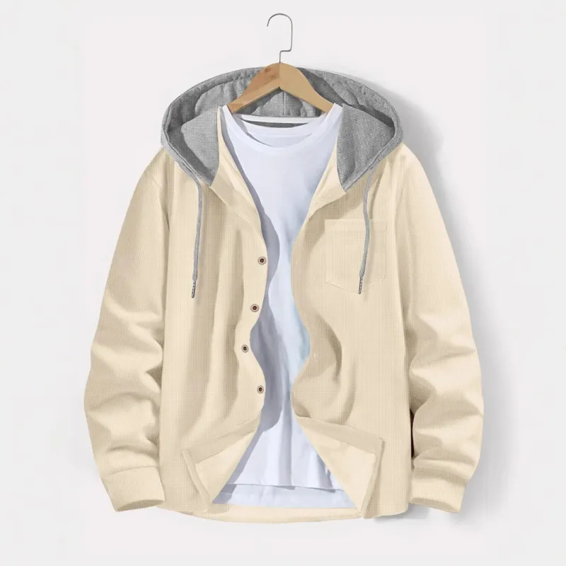 Herren lässige Kapuzenjacke mit Button-Down-Verschluss – Taviero