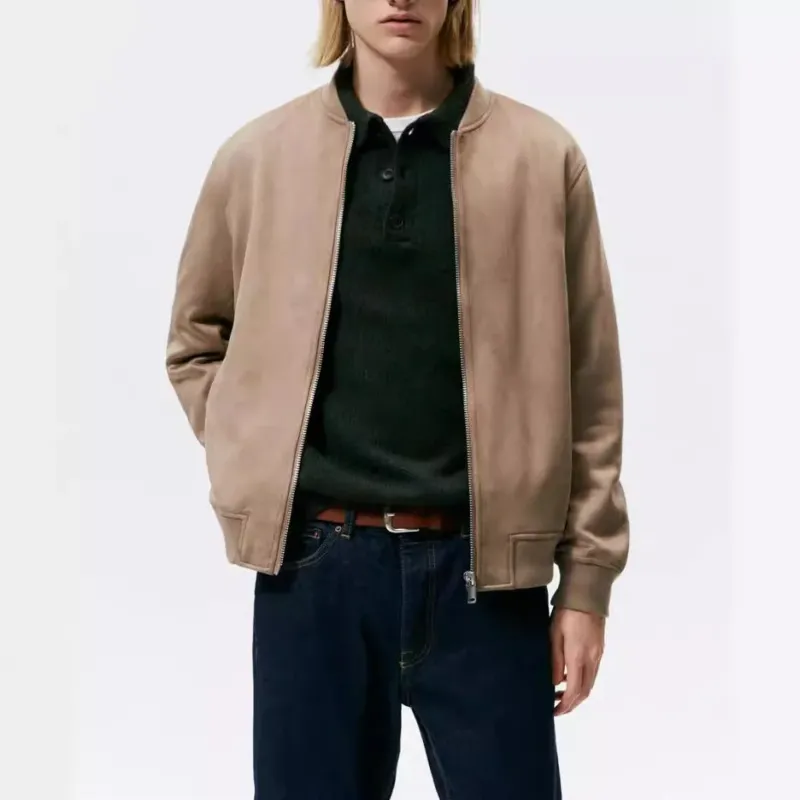 Herren Casual Elegante Sweatjacke mit Rundhalsausschnitt und seitlichen Eingrifftaschen – Marzano