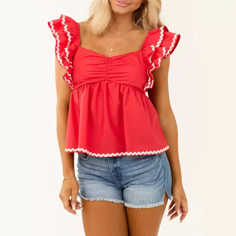 Damen Elegantes Sommerkleid mit Rüschendetails – Élara
