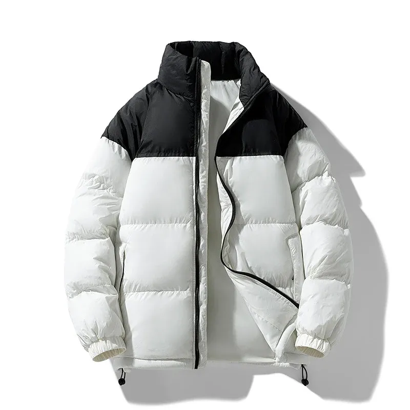 Herren gepolsterte Thermo-Daunenimitatjacke mit hohem Stehkragen und Kordelzug – Marzano