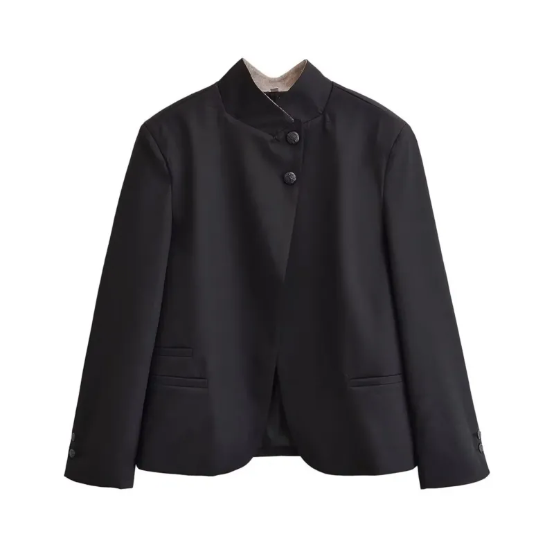 Damen Kurzblazer mit Stehkragen und asymmetrischer Knopfleiste Echo Archiv