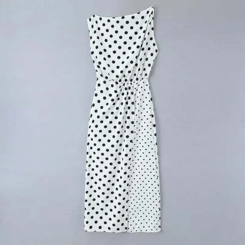 Damen Maxikleid mit trendigem Polka-Dot-Muster – Valéora